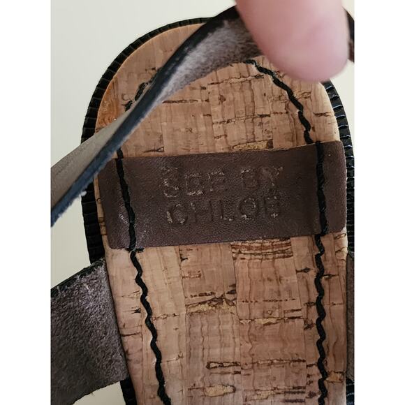 See By Chloe Brown Leather Wedge Sandals size 38 / US 7.5 - Picture 8 of 9